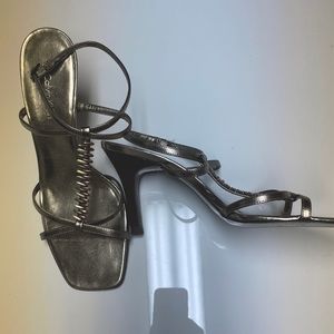 CALVIN KLEIN metallic sandals size 39 (8.5) with 3 inch heel